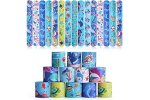 yumcute 30PCS Kleine Mitbringsel für Kinder, Slap Armbänder Schnapparmband Kinder Ozean Schnapparmbänder, Kindergeburtstag Gastgeschenke Kinder Armband Spielzeug