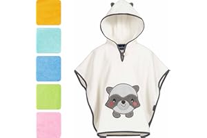 Morgenstern Accappatoio Poncho da Bagno per Bambini 100% Cotone 1-4 Anni Telo da Spiaggia con Cappuccio OEKO-TEX 100