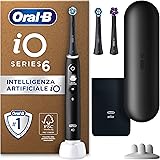 Oral-B Spazzolino Elettrico Ricaricabile iO 6N, Sensore di Pressione, Display Interattivo, Intelligenza Artificiale, 3 Testin