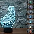 SUPERNIUDB NHL ICE SKATING Roller Skates 3D LED Night Light 7 Color Change LED Table Lamp Xmas Toy Gift