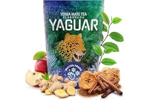 Yaguar Winter Prune 0,5 kg | Limitowana yerba mate z Brazylii | Rozgrzewająca i bogata w kofeinę | Wyjątkowa kompozycja na zimę | Herbata Yerba Mate z jabłkiem, cynamonem i imbirem 500 g