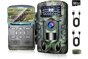 YEEFON Wildkamera, 58MP Full HD Wildkamera mit 32G Speicherkarte, IP66 Wasserdicht Tierkamera, Wildtierkamera mit 2.0" Videobildschirm, Wildtier Kamera Überwachung Aussen, Nachtsichtkamera