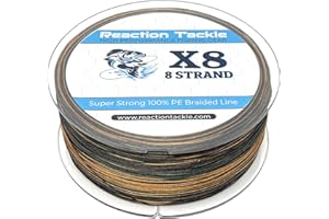 Reaction Tackle Braided Fishing Line - Pro Grade Power Performance for Saltwater or Freshwater - Colored Diamond Braid for Extra Visibility