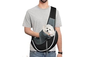 Newthinking Hand Free Puppy Carrier Sling, Small Dog Carrier with Adjustable Strap and Safety Belt, Kitten Front Pocket Sling Bag for Walking Travel Outdoor, Suitable for Pets Under 2.5KG/5.5LB