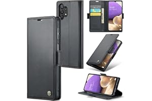 Rerzoiro Funda para Samsung Galaxy A32 5G, Funda de Cierre Magnético, Cartera de Cuero PU con [Bloqueo RFID], Soporte, Ranura para Tarjetas, Carcasa de Libro, Case para Samsung A32 5G, Negro