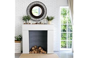 BLSYHDH Armario de Chimenea, Consola de Chimenea con 3 Puertas, Contorno de Chimenea Decorativa de Cartón Entourage de Madera con Almacenamiento y Estantería, Marco de Chimenea Decorativa Para Salón Corredor