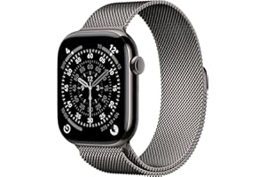 Apple Watch Series 11 GPS + Cellular, Cassa 46 mm in titanio ardesia con Loop in maglia milanese ardesia - M/L