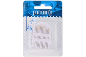 Agujas de Enhebrado Fácil, 12 agujas con Ojo en Forma de V, Tamaños Surtidos, Accesorios de Costura de Calidad, de Pasmanta desde 1953