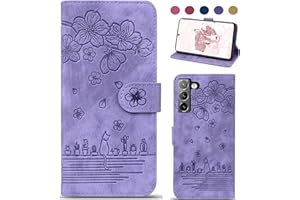 Bxithnr Funda para Samsung Galaxy S22, Funda Libro de Durable Cuero con Móvil Cartera y Magnético, Wallet Flip Caso Cubierta Case Carcasa con Tapa para Samsung Galaxy S22 - Púrpura