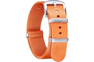 BINLUN Bracelet de Montre en Nylon Balistique Militaire Remplacement Bracelet Montre Tressé avec Noir/Argent Boucle en Acier Hommes Femmes 20 Couleurs 18mm 20mm 22mm 24mm (Version de Mise à Niveau)