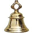 PARIJAT HANDICRAFT Solid Brass Temple Ganta Hanging Ship Bell Brass Pooja Bell Indian Temple Bell Size-7 INCH