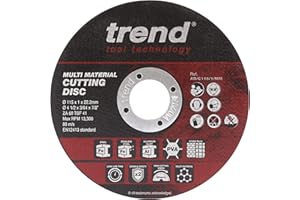 Trend Óxido de Aluminio 115mm 60 Grano 2,5mm Disco de Corte para Varios Materiales, 1mm Ancho de Corte, AD/C115/1/MM, Paquete de 10