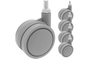 PRIMEMATIK.COM PrimeMatik - Rueda pivotante de Nailon y Polipropileno sin Freno 60 mm M8 5 Pack