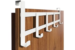 4happy Türgarderobe zum Einhängen in Weiß - Leistungsstarke Türhaken, platzsparende Kleiderhaken Tür, stabile Türhakenleiste, universelle Haken zum Einhängen