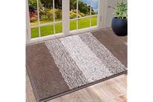 SHACOS Zerbino Ingresso Interno Antiscivolo, Tappeto Ingresso Lavabile In Lavatrice, Tappeto Ingresso Interno Microfibra, Tappeto Esterno Ingresso Rimozione Della Polvere, Marrone, 40 x 60 cm