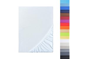 NatureMark - Prześcieradło z gumką z mikrofibry, wiele rozmiarów i kolorów, produkt markowy (120 x 200 cm, biały)