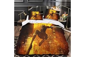 Auusda Spider-Man Imprimir Funda Nórdica Superheroes Design Precioso Patrón para Niños Niños Niñas Funda De Edredón De Microfibra Ligera Single（135x200cm）