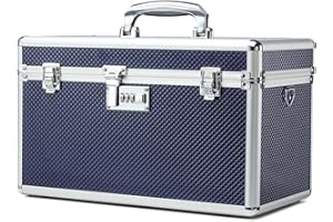 HEWEI WORKS Aufbewahrungsbox mit Zahlenschloss, abschließbare Medikamentenbox, leere Erste-Hilfe-Box, Sicherheitsbox, vielseitige abschließbare Box für Zuhause und im Freien (Blue, X-Large)