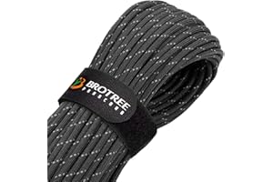 Brotree Paracord 4mm 30M 9 Stränge 100% Nylon Seil Schnüre Typ III für Survival, Outdoor, Heimwerken - Bruchlast 280kg (Reflektierende Schwarz)