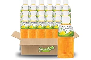 SERENDIB Mogu Mogu Nata De Coco Drink Jelly Texture Fun Refreshment 320ml (Pack of 24, Mango Flavoured)