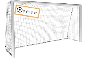 PEAKVONDER 8ft/12ft Football Goal for Kids,Goal Posts for Kids Garden,60mm Dia. Steel Pipe with Anti-Rust Coating, Football Nets for Garden