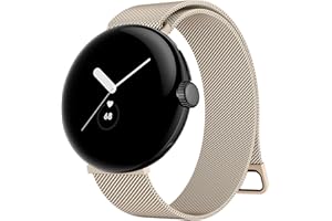 Tobfit für Google Pixel Watch Armband Google Pixel Watch 2 Armband für Herren Damen, Edelstahl Magnetisches Mesh Metall Ersatzbänder Kompatibel mit Google Pixel Watch 2/Watch 1(Champagner)