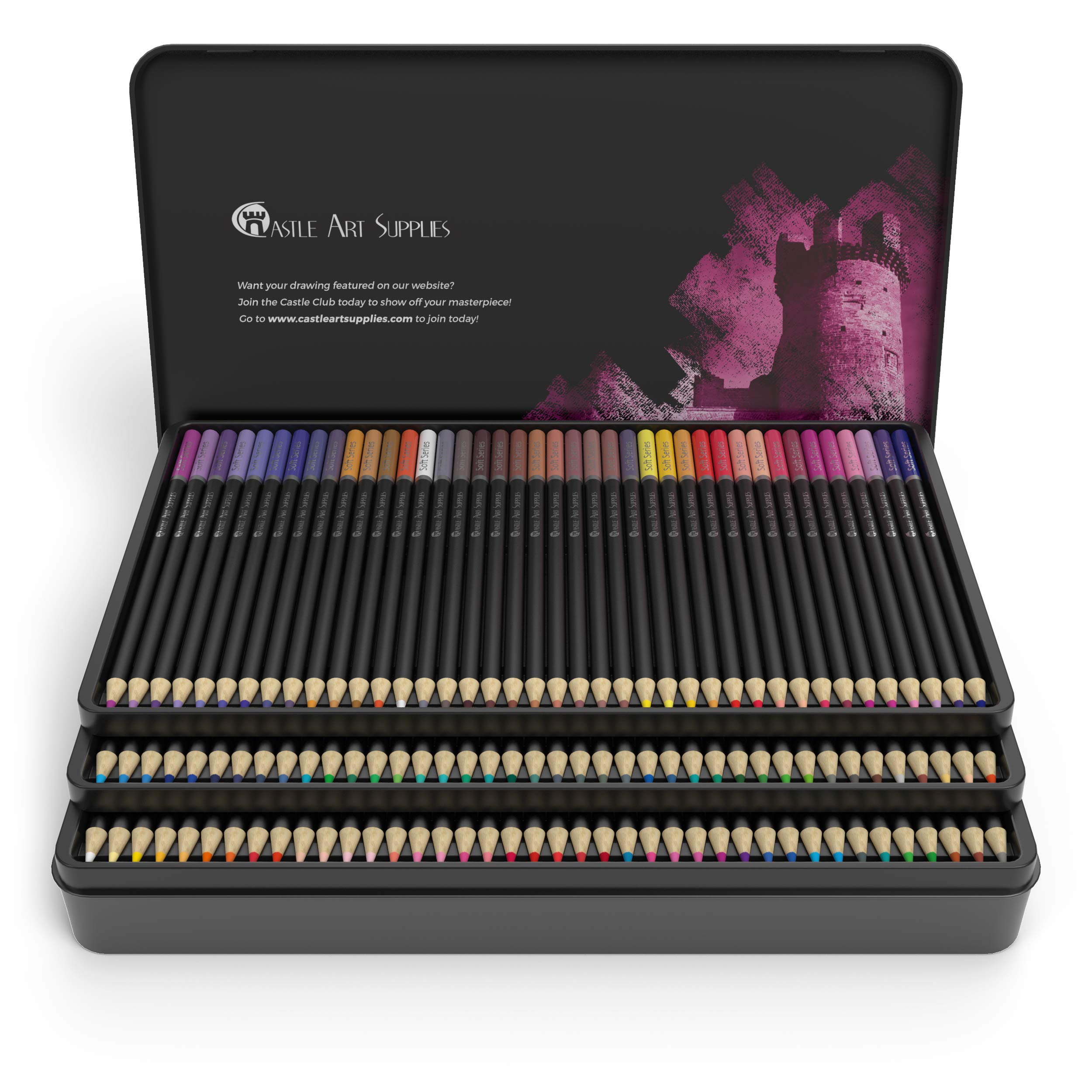 Castle Art Supplies Set de 120 Crayons de Couleur Mines Tendres