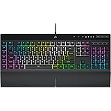 Corsair K55 RGB PRO XT Wired Membrane Gaming Keyboard - IP42 Dust and Spill-Resistant - 6 Macro Keys with Elgato Integration 