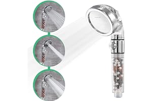 Shower Head High Pressure by StoneStream® Original Filter Shower Head for Hard Water with 3 Spray Settings — with EcoStop Button (ON/Off) for Non-Electric Showers Only
