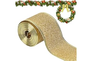 Lets Joy Cinta de Navidad 10M para Árbol, Regalo, Corona y Decoraciones - Rollos para Envolver Regalos y DIY Manualidades