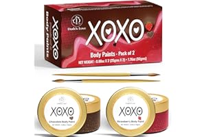 DUDE'S LOVE Edible Flavored Body Paints Set for Couples – Honeymoon Gift Set | Stawberry & Chocolate | Pack of 2 – Enhance Fun & Intimacy with Skin-Friendly | Easy-to-Clean (25g x 2) 50gm
