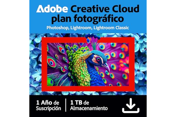 Creative Cloud Photography plan | with 1TB | 1 Año | PC/Mac | Código de activación enviado por email
