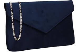 SwankySwans Rosa Faux Suede Slim Envelope Clutch Bag