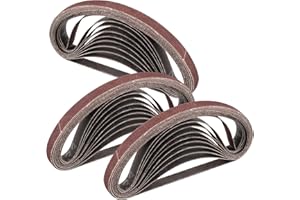 STEBRUAM Bandas de Lija 10 x 330 mm,30piezas 80 grano Para Lijadora de Banda