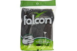 BLACK PLASTIC TABLE SPOON HEAVY DUTY