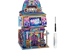 Tonecheer Puzzle 3D Creativo in Legno Adulti, Fai-da-Te Kit di Modellismo da Costruzioni Artigianato Meccanico Ottima Idea Regalo, Domestica con Apertura Automatica del Coperchio(Cyber Game City)