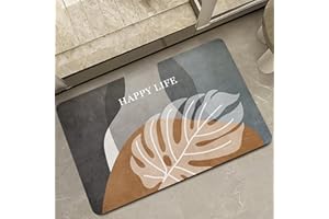 LXWINNER Tappetino Super Assorbente,Tappeto Bagno Diatomite,Microfibra Tappeto Assorbente,Tappeto Bagno Antiscivolo Tappetino Doccia Asciugatura Rapida, per Casa,Camera da Letto,Cucina, (40_x_60_cm, CF32)