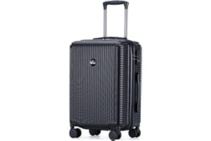 Blade 3-częściowy zestaw walizek – twarda obudowa, walizka na kółkach – lekka walizka na kółkach, bagaż podręczny z ABS + PC z zamkiem TSA, 4 kółka Spinner – zestaw 3 walizek podróżnych, czarny, L,