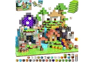 GraceDuck Magnetische Bausteine 150 Teile - Wald & Minentunnel Set mit 6 Grasplatten - Magnetbausteine für Jungen und Mädchen ab 3-9 Jahre - Magnetic Blocks kreatives Montessori Geschenk für Kinder