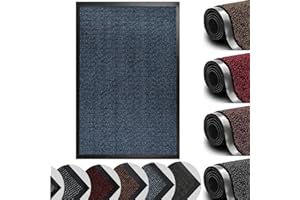 MONAL Dirt Trapper Door Mat for Indoor&outdoor, Washable Barrier Door Mat, Heavy Duty Non-Slip Entrance Rug Shoes Scraper, Super Absorbent Front Door Mat Carpet (80 x 140 cm, Blue)