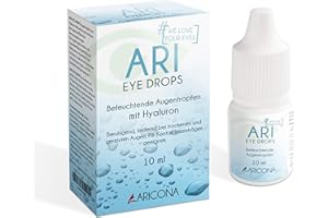 ‎ARICONA KONTAKTLINSEN ARI EYE DROPS Augentropfen - 10ml Hyaluron Augentropfen gegen trockene Augen - feuchtigkeitsspendend und beruhigend