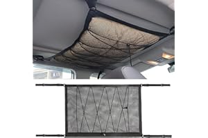 Chedin Rete per bagagliaio auto, per auto, universale, in rete, con coulisse regolabile, per 4 braccioli, 90 x 65 cm