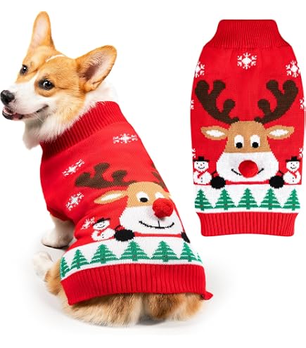 Weihnachtlicher Hundepullover – 2er Set Wärmender Winterpullover Für Kleine Hunde
