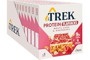 JB's Trek High Protein Flapjack White Chocolate Raspberry - Gluten Free - Plant Based - Vegan Snack - 50g x 36 bars