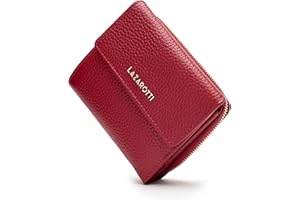 Lazarotti Bologna mittelgroße Leder Geldbörse Damen | mit Druckknopf, Reißverschlussfach, 9 Kartenfächer, RFID-Schutz | 12 x 10 x 4 cm