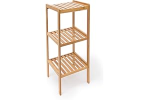 ‎RELAXDAYS Relaxdays Badregal Bambus mit 3 Ablagen HBT: 79 x 33 x 33 cm Schickes Standregal aus natürlichem Holz Bambusregal als Küchenregal oder Holzregal zur Aufbewahrung und Lagerung im Badezimmer, natur