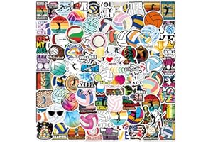 TACOMEXI Autocollants de volley-ball 100 pièces, autocollants pour ordinateur portable bombe autocollants en vinyle pour bagages automatique planche à roulettes moto décalcomanie pour adolescents adultes