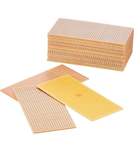 Jingtongda 10pcs 10x5cm 2-3-5pcs Strip Grid Veroboard Stripboard Prototype Paper PCB Circuit Board Universal Experiment Matrix Circuit Board Hard Paper Breadboard