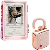 Divoom LoveLock Ses Kayıt &Ouml;zellikli Bluetooth Hoparl&ouml;r ve Times Frame Akıllı Dijital &Ccedil;er&ccedil;eve Hediye Seti, Pembe