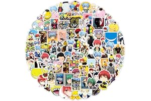 TACOMEXI Assassination Classroom Pack d'autocollants 100pcs, autocollant en vinyle pour bouteilles d'eau ordinateur portable Skateboard Notebook, cadeau pour adultes enfants